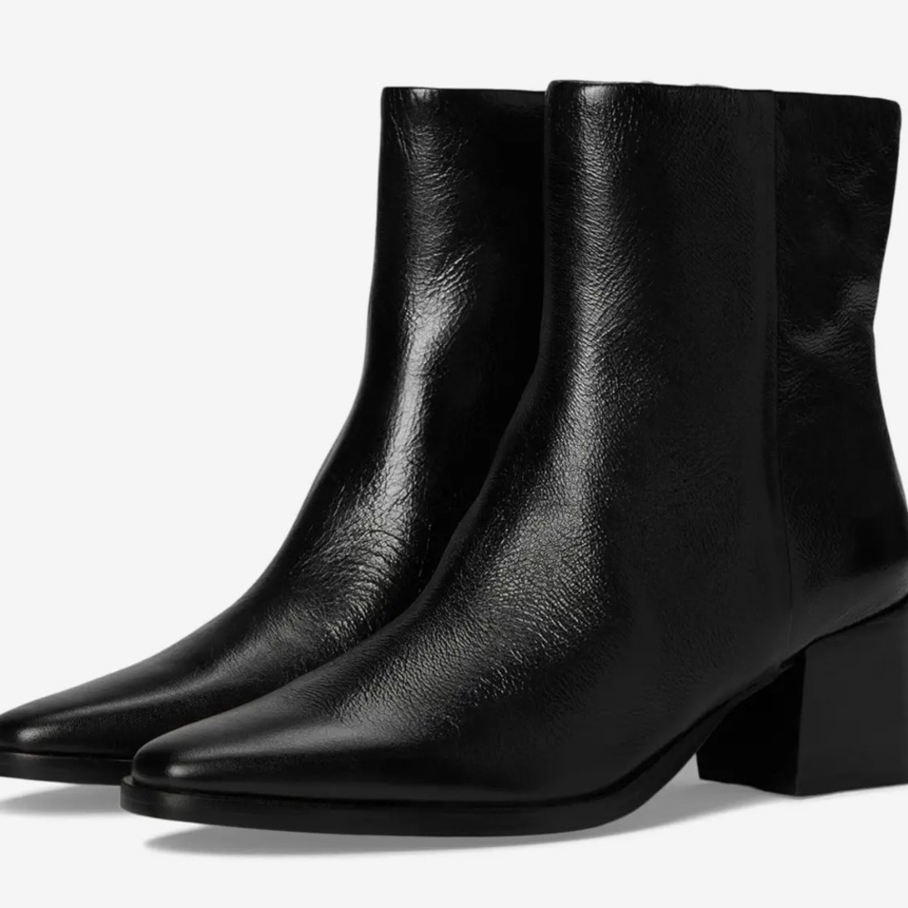 Madewell Wilshire Clean Block Heel Boots in Black 8.5 Like New